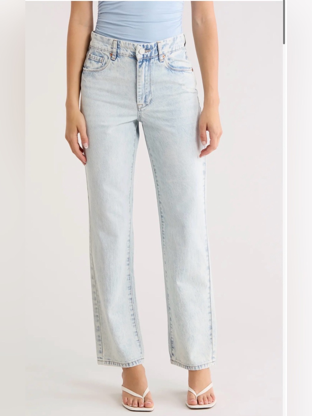 Blank NYC Light Blue High-Rise Straight Leg Jeans